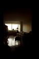 The living room in the apartment where I was stayi...